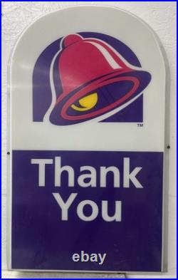 Rare Vintage Authentic Taco Bell Thank You Sign Hard Plastic 30x19