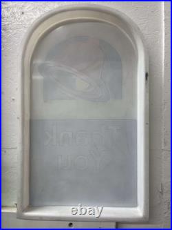 Rare Vintage Authentic Taco Bell Thank You Sign Hard Plastic 30x19