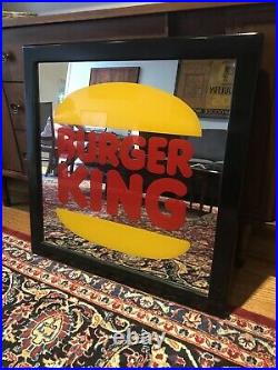 Rare Vintage BURGER KING Mirror Sign Corporate HQ Restaurant Advertising Custom