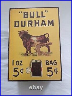 Rare! Vintage Bull Durham Tobacco Advertising Sign Display Box