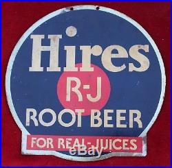 Rare Vintage Hires R-J Root Beer Soda Pop Metal Advertising Tin Sign Display 10