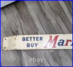 Rare Vintage Marhoefer's Bread Door Push Advertising Sign Man Cave Grocery