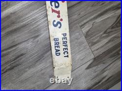 Rare Vintage Marhoefer's Bread Door Push Advertising Sign Man Cave Grocery