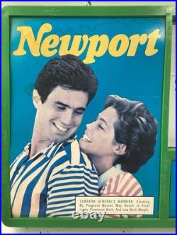 Rare Vintage Newport Wall Hanging Cigarette Clock Advertising Sign