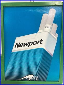 Rare Vintage Newport Wall Hanging Cigarette Clock Advertising Sign