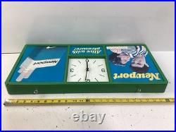 Rare Vintage Newport Wall Hanging Cigarette Clock Advertising Sign