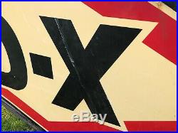Rare Vintage Original 8ft Double Sided Porcelain D-X Gas Station Oil Sign