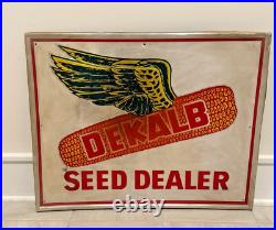 Rare Vintage Original DEKALB Seed Dealer Agricultural Advertising Sign Large