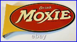 Rare Vintage Original Moxie Soda Sign Drink Moxie double-sided flange sign