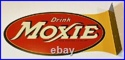 Rare Vintage Original Moxie Soda Sign Drink Moxie double-sided flange sign
