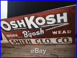 Rare Vintage Original Osh Kosh B'Gosh Work Wear Smith Clothing Co Sign 70 X 34