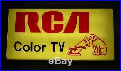 Rare Vintage Rca Color Tv Display Sign Dog Nipper Big Sign In Mint Condition