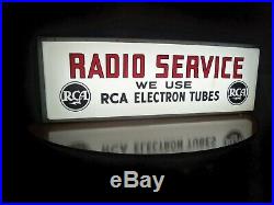 Rare Vintage Rca Radio Service Lighted Sign We Use Rca Electron Tubes