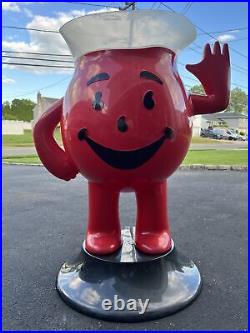 Rare Vintage STORE DISPLAY KOOL-AID MAN 3 FOOT TALL RED ADVERTISING SIGN