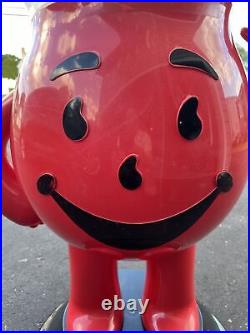 Rare Vintage STORE DISPLAY KOOL-AID MAN 3 FOOT TALL RED ADVERTISING SIGN