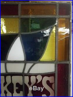 Rare Vintage Shakey's Pizza Stained Glass Signbeautiful Huge