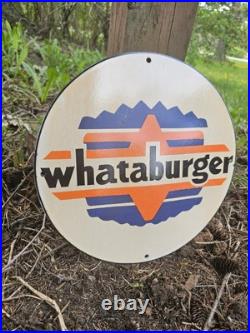 Rare Vintage Whataburger Porcelain Sign, Found In Auction House In Houston Tx