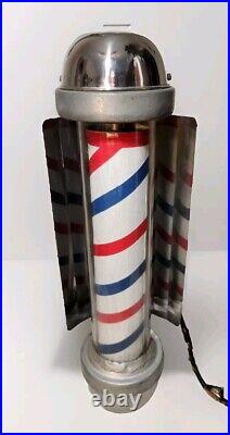 Rare Vintage William Marvy 405 Barber Shop Pole 24 X 6 Electr Lighted Working