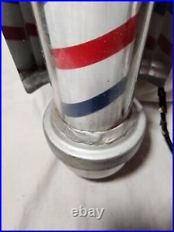 Rare Vintage William Marvy 405 Barber Shop Pole 24 X 6 Electr Lighted Working