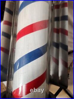 Rare Vintage William Marvy 405 Barber Shop Pole 24 X 6 Electr Lighted Working