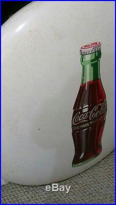 Rare White 36 Porcelain Enamel Coca Cola Button Coke Sign Vtg Advertising