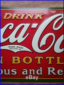 Rare vintage Coca Cola Christmas bottle sign 1931