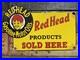 Redhead-Vintage-Porcelain-Sign-Gas-Station-Motor-Oil-Advertising-Pump-Plate-01-cno