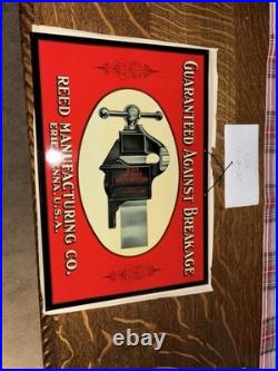 Reed Vice Sign Original Tin Antique Anvils Industrial Erie Pa