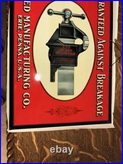 Reed Vice Sign Original Tin Antique Anvils Industrial Erie Pa