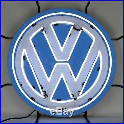 Retro Volkswagen round logo Neon Sign vintage style VW Bus Camper Beetle Golf