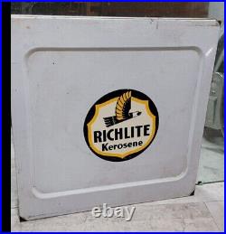 Richlite KEROSENE Original Decal On Porcelain Sign (28x28 In) Aprox Measurement Richlite KEROSENE Original Decal On Porcelain Sign (28x28 In) Aprox Measurement