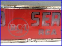 SCARCE 1940's RCA RADIO SERVICE TUBES VINTAGE TELEVISION GLASS LIGHTED SIGN