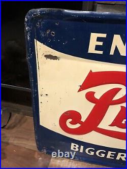 SCARCE Vintage Pepsi Cola Tin metal Advertising Sign Double Dot Large 40 x 22