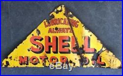 SHELL MOTOR OIL Lubricating Always Genuine Vintage Enamel Sign