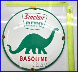 SINCLAIR VINTAGE GENUINE 12 OIL PORCELAIN SIGN PUMP PLATE GAS STATION Bubbled