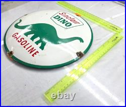 SINCLAIR VINTAGE GENUINE 12 OIL PORCELAIN SIGN PUMP PLATE GAS STATION Bubbled