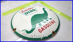 SINCLAIR VINTAGE GENUINE 12 OIL PORCELAIN SIGN PUMP PLATE GAS STATION Bubbled