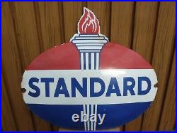 STANDARD porcelain sign advertising vintage gasoline 24 oil gas USA AMERICAN
