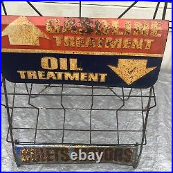 STP Oil Treatment Display Stand Rack Service Station Gas Oil Vintage