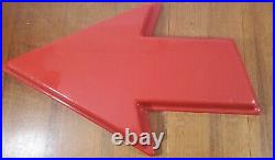 SUNOCO Vintage Red Arrow Two Piece Advertising Sign Part Gasoline Oil