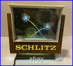 Schlitz Beer Vintage Fireworks Motion Bar Display Advertising Sign Light Up 1967