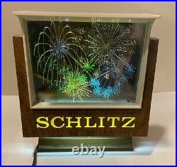 Schlitz Beer Vintage Fireworks Motion Bar Display Advertising Sign Light Up 1967