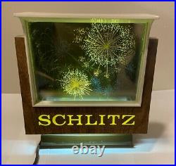 Schlitz Beer Vintage Fireworks Motion Bar Display Advertising Sign Light Up 1967