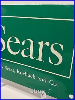 Sears Sign Fence Vintage Advertising Original Gas Oil Man Cave Advertisement