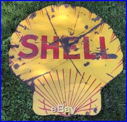 Shell Gasoline Porcelain Sign Original Vintage Gas Oil Advertising