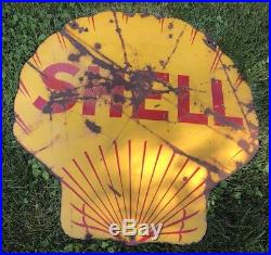 Shell Gasoline Porcelain Sign Original Vintage Gas Oil Advertising