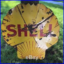 Shell Gasoline Porcelain Sign Original Vintage Gas Oil Advertising