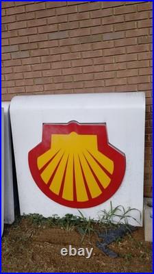 Shell Oil Sign LED-lit Collectible Gas Oil All-Original Vintage 47 x 47