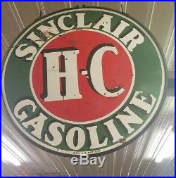 Sinclair h c sign porcelain gas oil vintage Collectable
