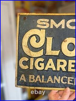 Smoke Clown Cigarettes Embossed Tin Vintage Advertising Sign